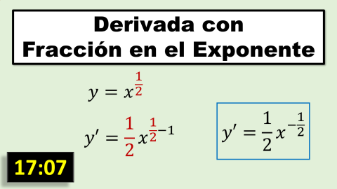 Derivada de una función con exponente fraccionario