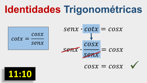 cotangente es igual a coseno sobre seno
