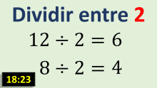 Tabla de dividir del 2