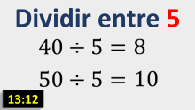 Tabla de dividir del 5