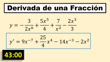 Derivadas con x en el denominador